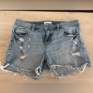 Studio Blue Distressed Denim Shorts